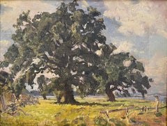 Viggo Pedersen (1854-1926) original exclusive oil painting of majestic oak tree