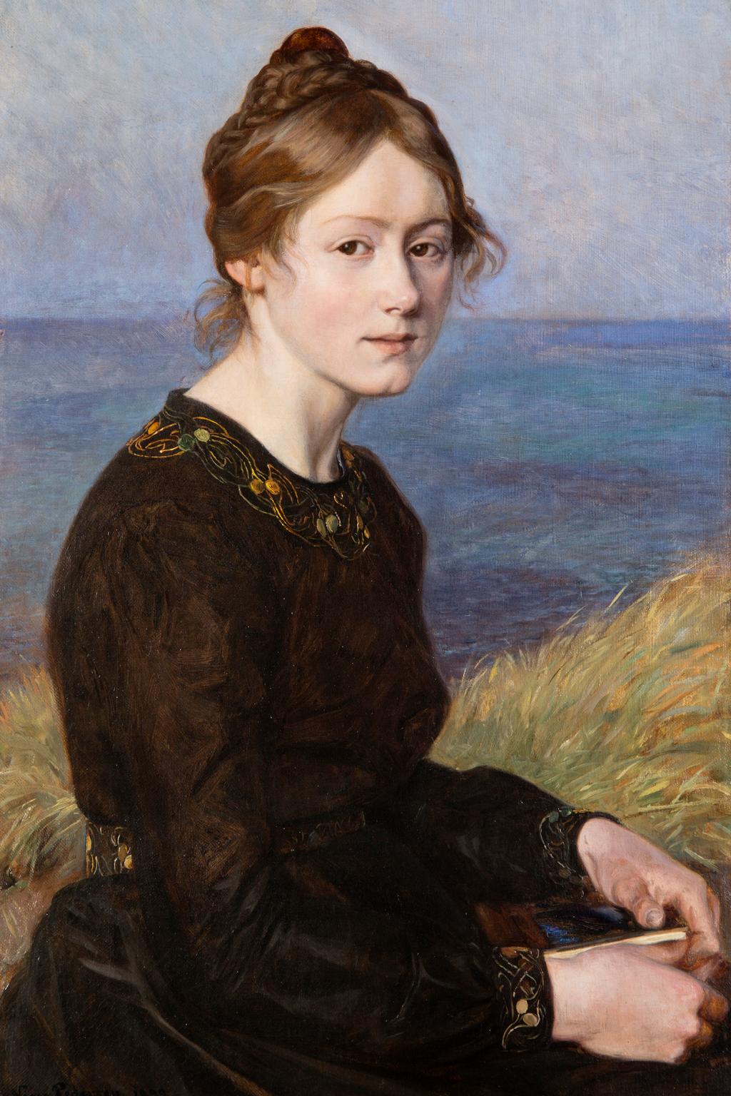 Viggo Pedersen Porträt „Benedicte Olrik, Tochter von Henrik Olrik“ im Angebot 1