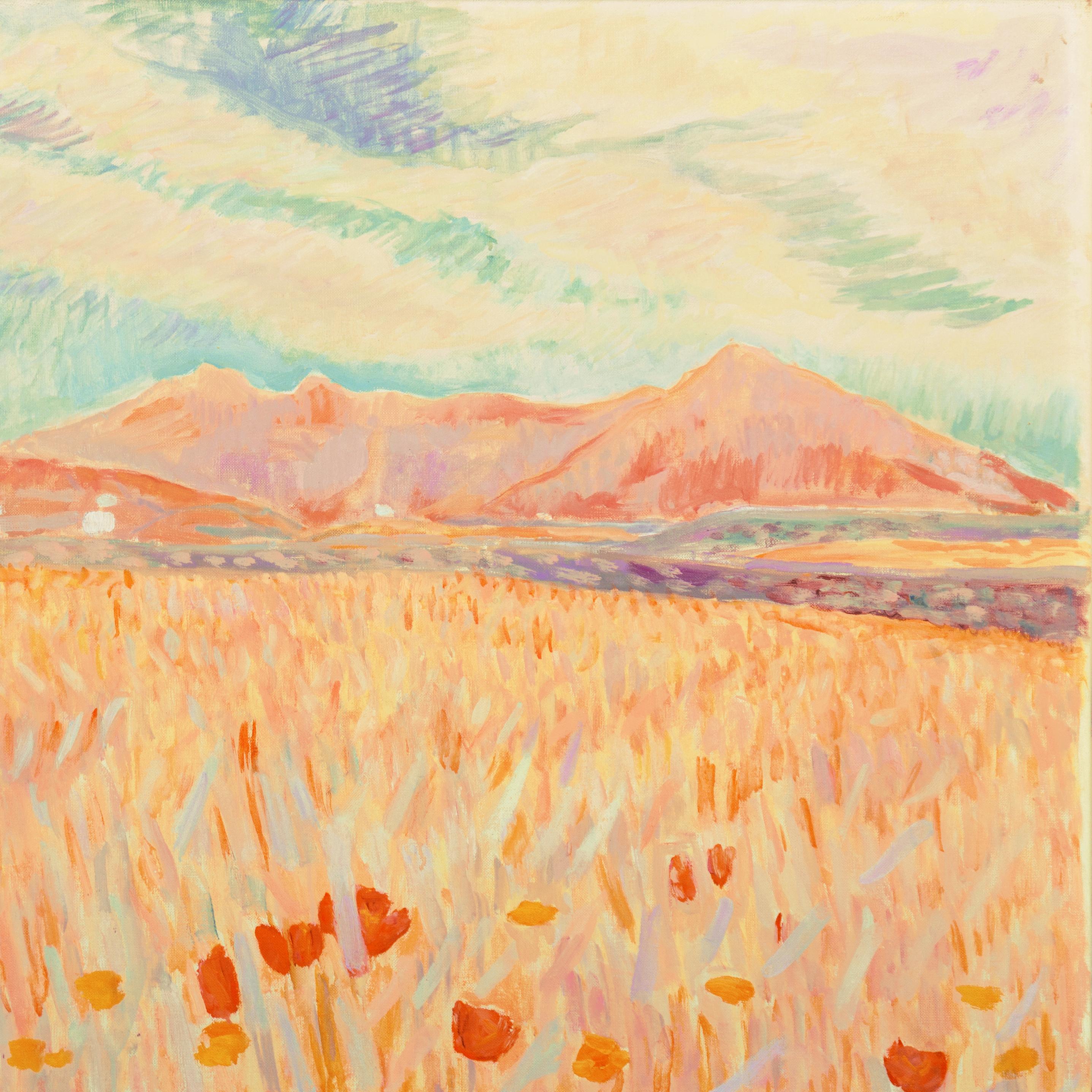'Field of Poppies', Paris Salon, Royal Danish Academy, Charlottenborg, Benezit - Post-Impressionist Painting by Viggo Rorup