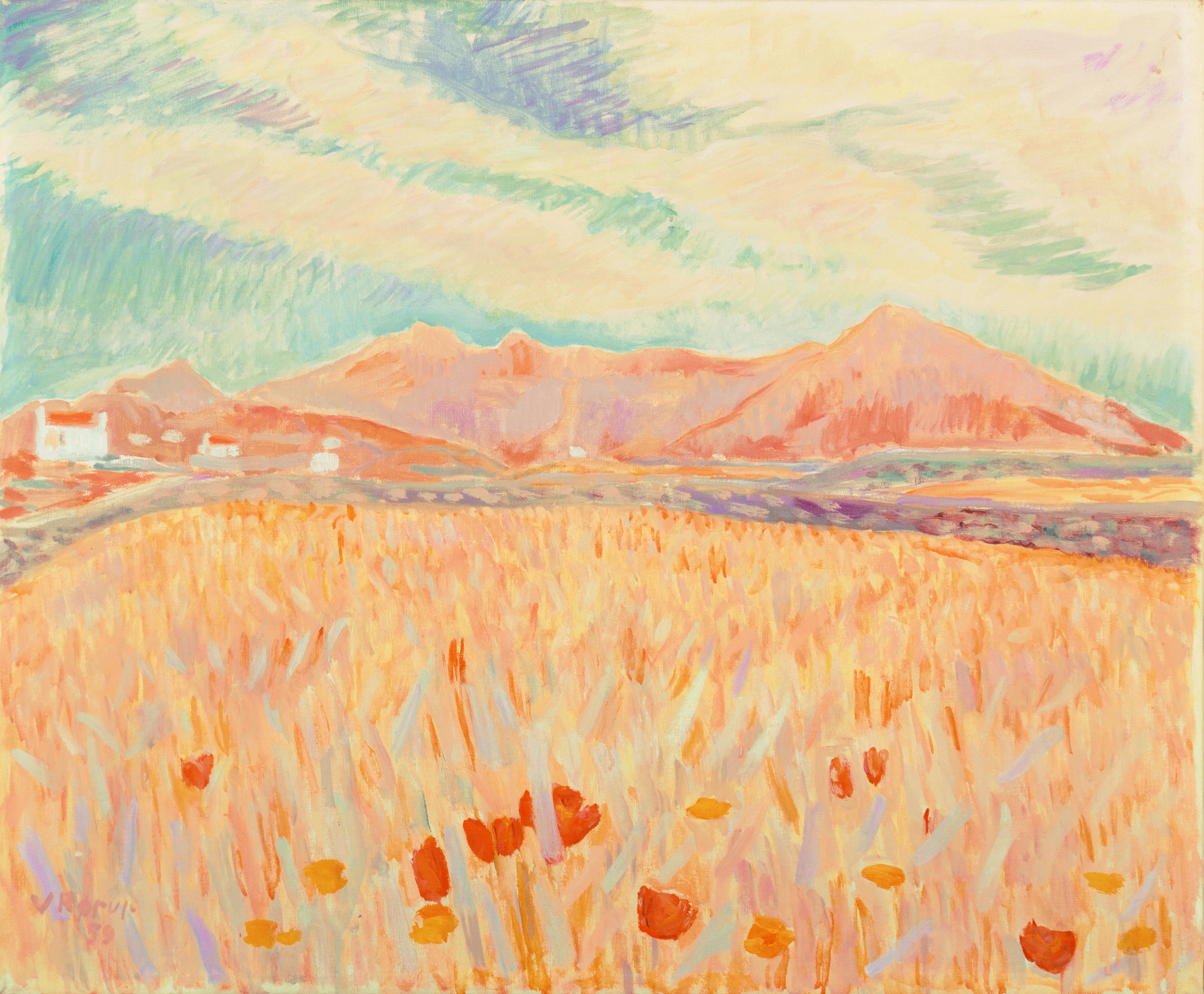 Viggo Rorup Landscape Painting - 'Field of Poppies', Paris Salon, Royal Danish Academy, Charlottenborg, Benezit