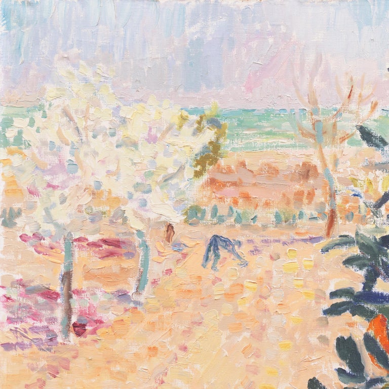 'Mediterranean Orange Grove', Paris Modernist, Royal Danish Academy of Fine Arts - Beige Landscape Painting by Viggo Rorup