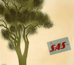 Original Vintage Travel Poster Denmark SAS Viggo Vagnby Kro Inn Scandinavia