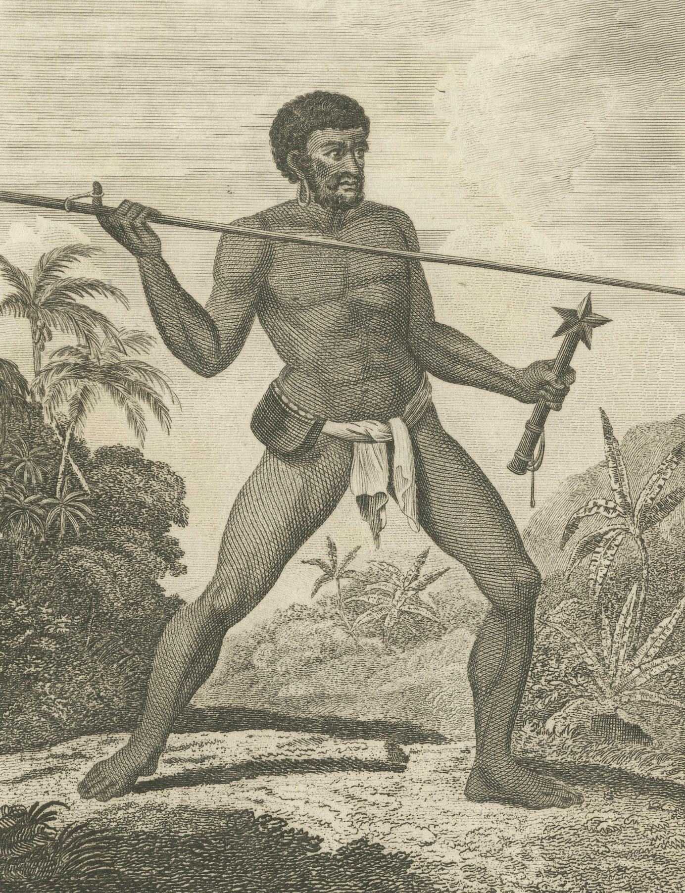Engraved Vigilance in the Tropics: The Spear-Thrower of New Caledonia, 1801 For Sale