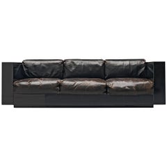 Vignelli Saratoga Large Black Sofa with Black Leather