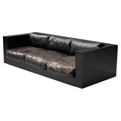 Vignelli Saratoga Large Black Sofa with Black Leather
