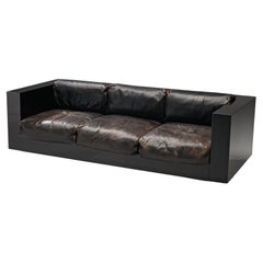 Vignelli Saratoga Large Black Sofa with Black Leather