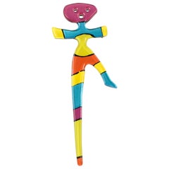 Anne & Frank Vigneri Broche Gigante Tallado en Resina de Colores