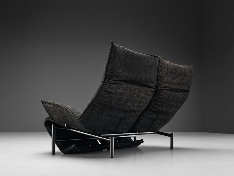 Post-Modern Vigo Magistretti for Cassina Sofa in Dark Grey Upholstery For Sale
