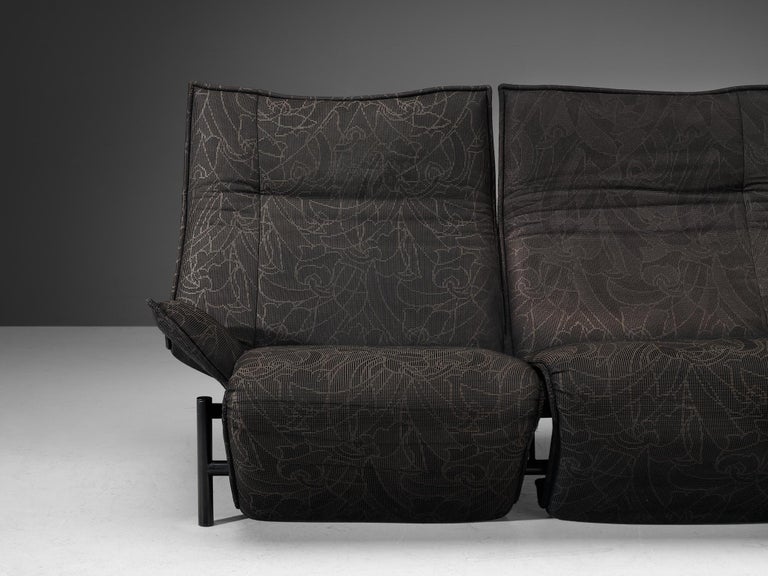 Late 20th Century Vigo Magistretti for Cassina Sofa in Dark Grey Upholstery For Sale