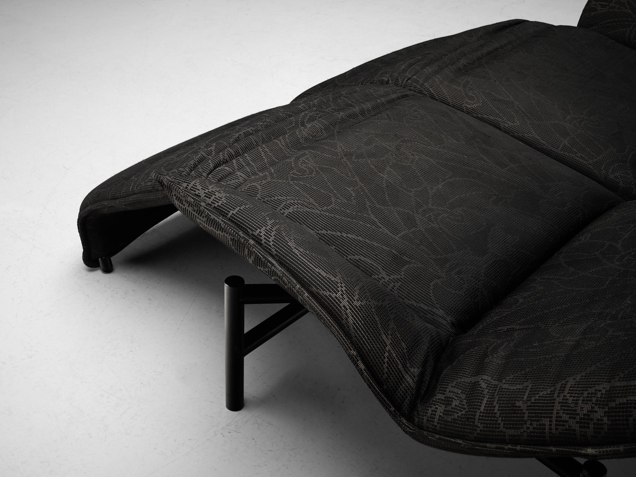 Aluminum Vigo Magistretti for Cassina Sofa in Dark Grey Upholstery For Sale