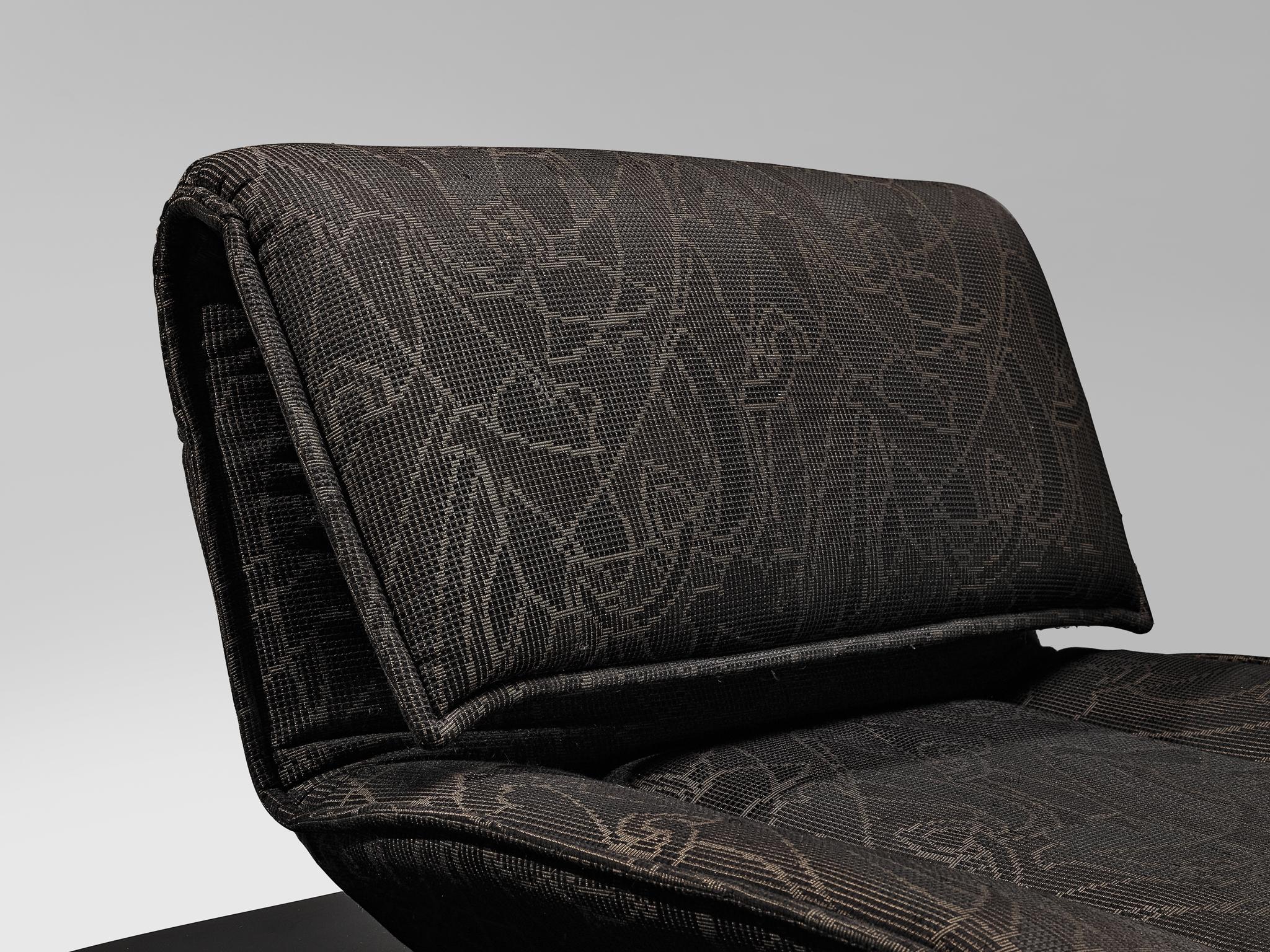 Italian Vigo Magistretti for Cassina 'Veranda' Sofa in Dark Grey Upholstery  For Sale