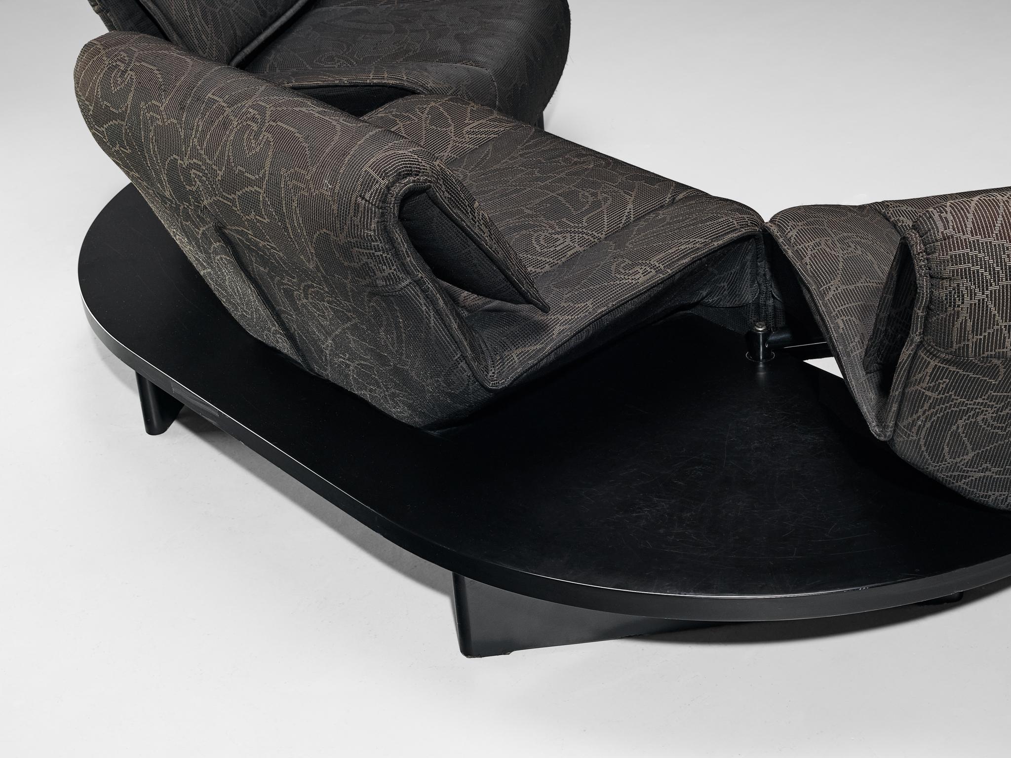 Late 20th Century Vigo Magistretti for Cassina 'Veranda' Sofa in Dark Grey Upholstery  For Sale