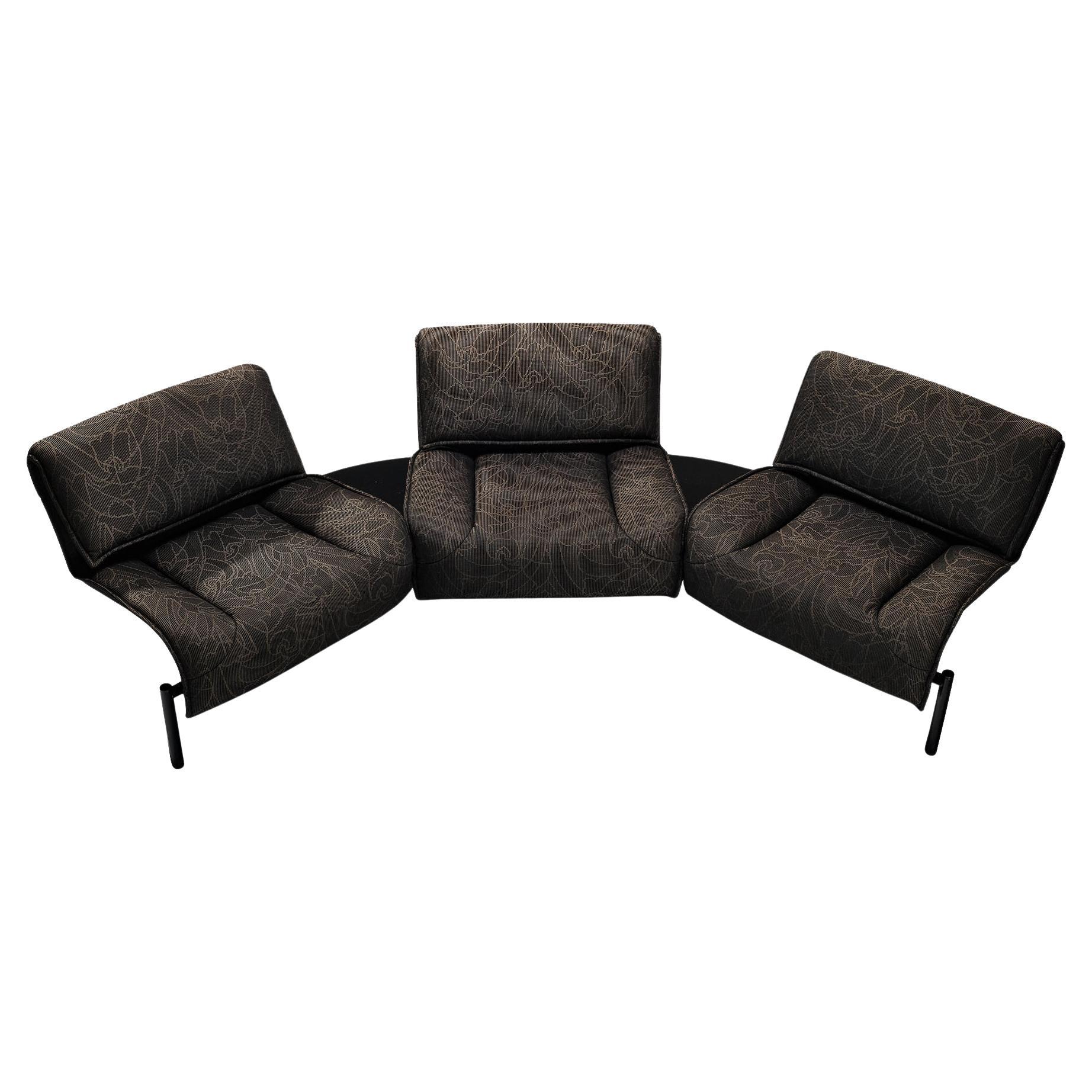 Vigo Magistretti for Cassina 'Veranda' Sofa in Dark Grey Upholstery  For Sale