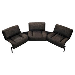 Vigo Magistretti for Cassina 'Veranda' Sofa in Dark Grey Upholstery 