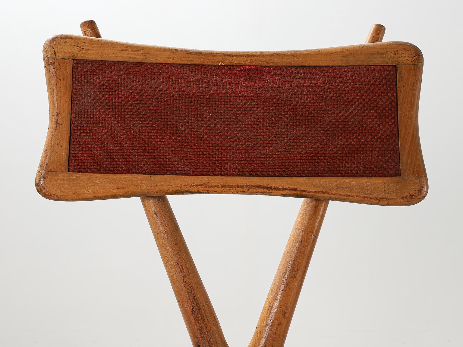 Vigorelli Gianni Set of 3 Wood and Original Fabric Chairs, 1950s 11