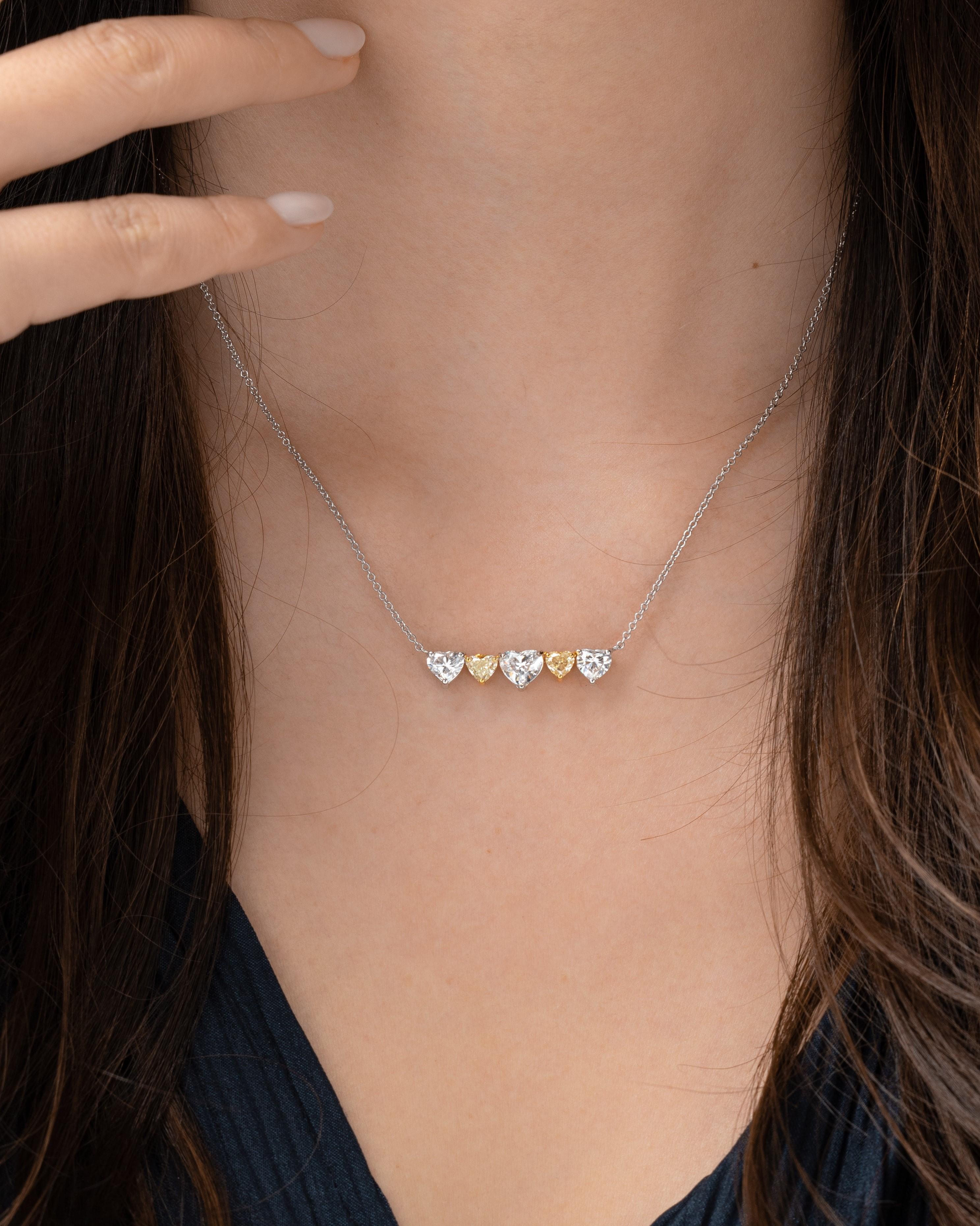 5 stone diamond pendant necklace