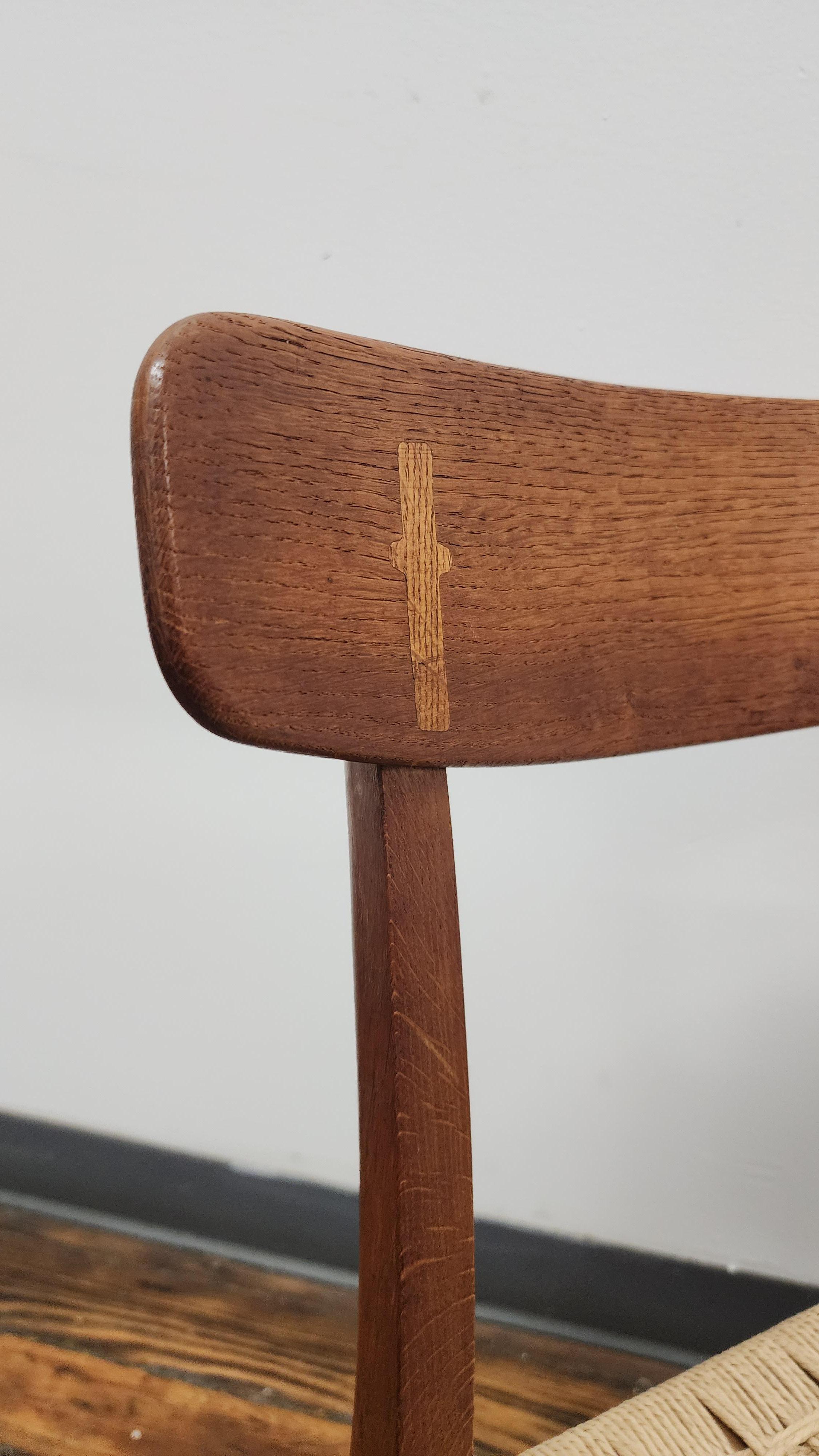 Mid-20th Century Viintage Oak and Teak CH23 Side Chair by Hans Wegner For Sale