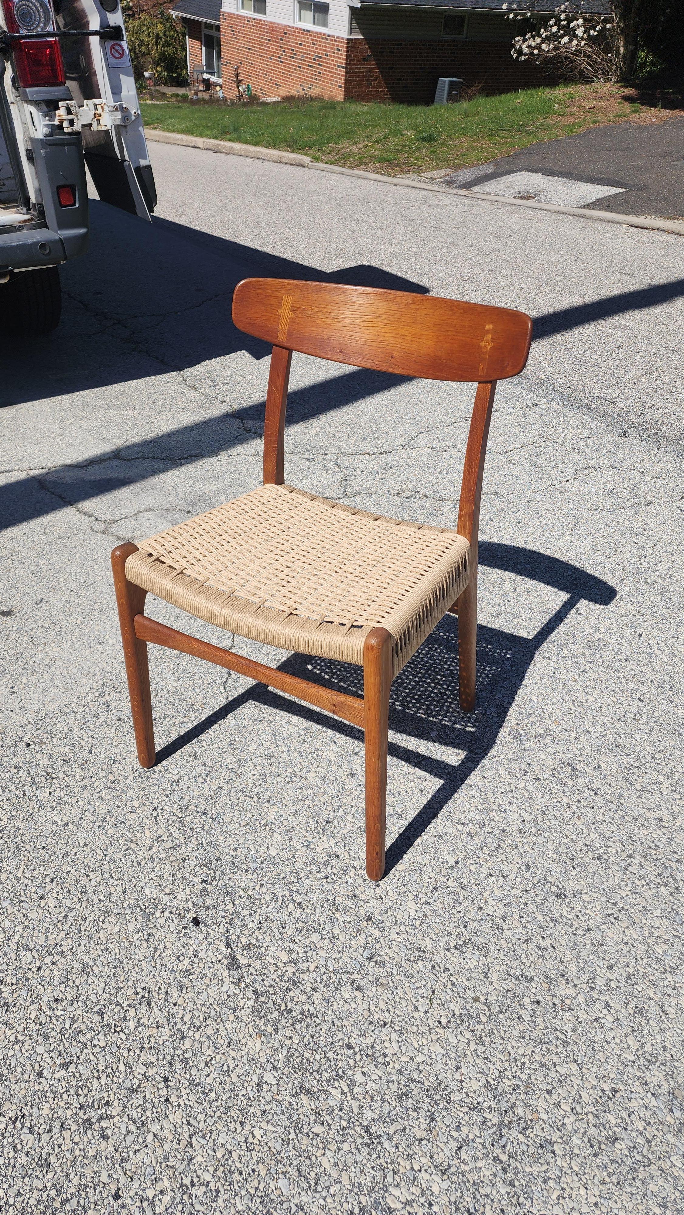 Viintage Oak and Teak CH23 Side Chair by Hans Wegner For Sale 1