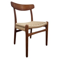 Retro Viintage Oak and Teak CH23 Side Chair by Hans Wegner