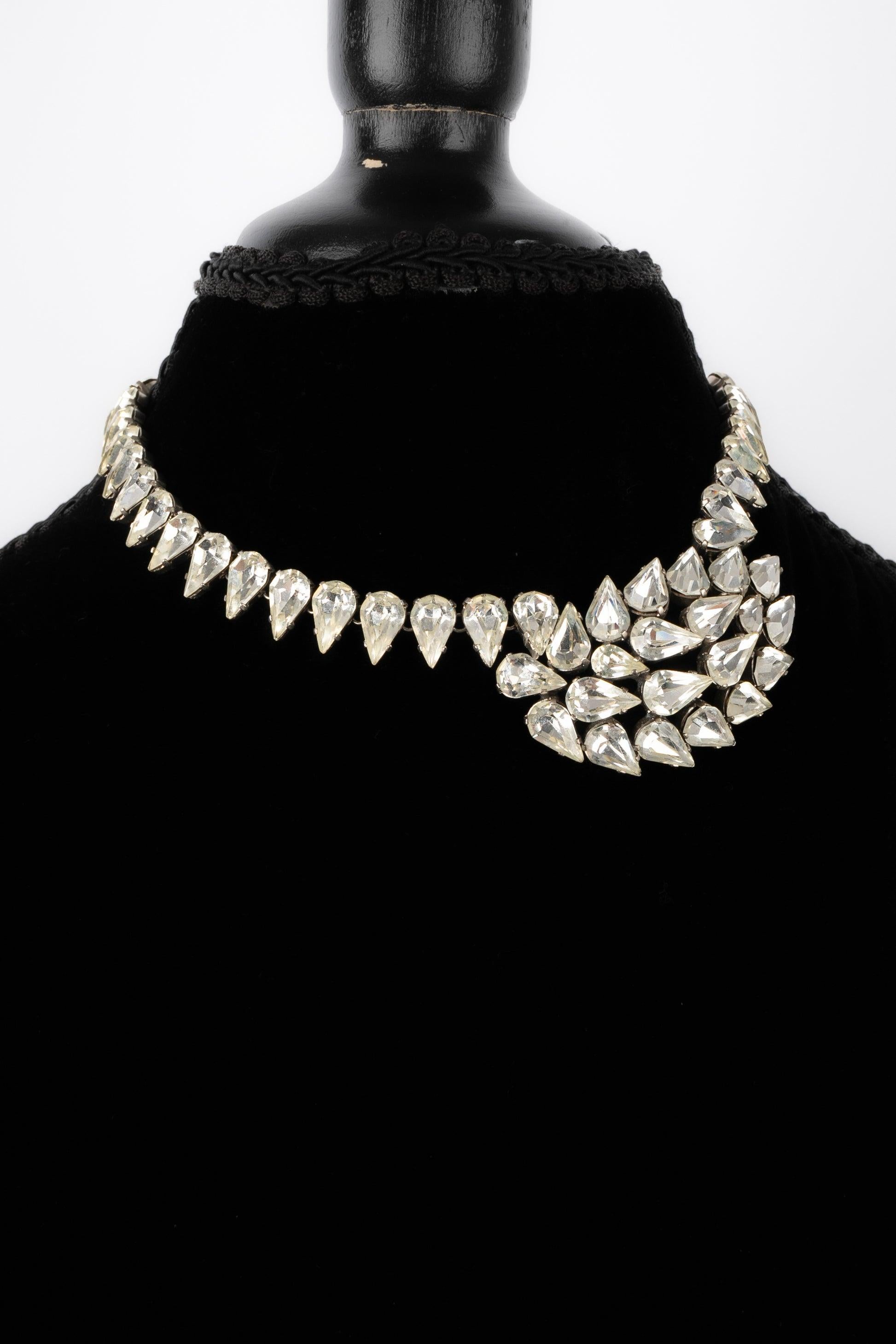 Women's Viintage Rhinestoned Necklace with Rhinestones For Sale