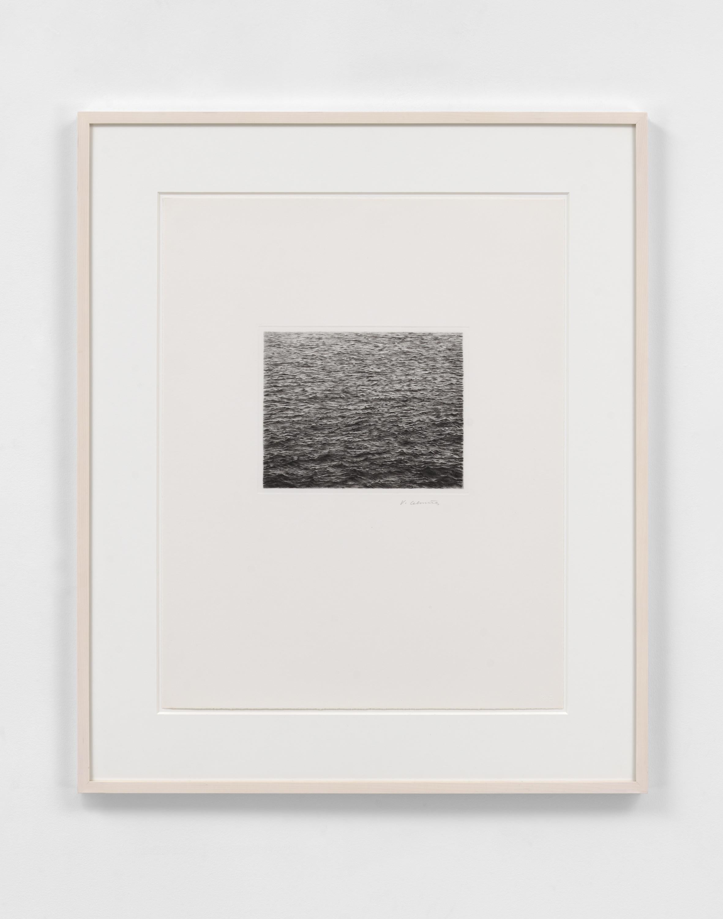 Drypoint - Ocean Surface (Second State) - Print by Vija Celmins