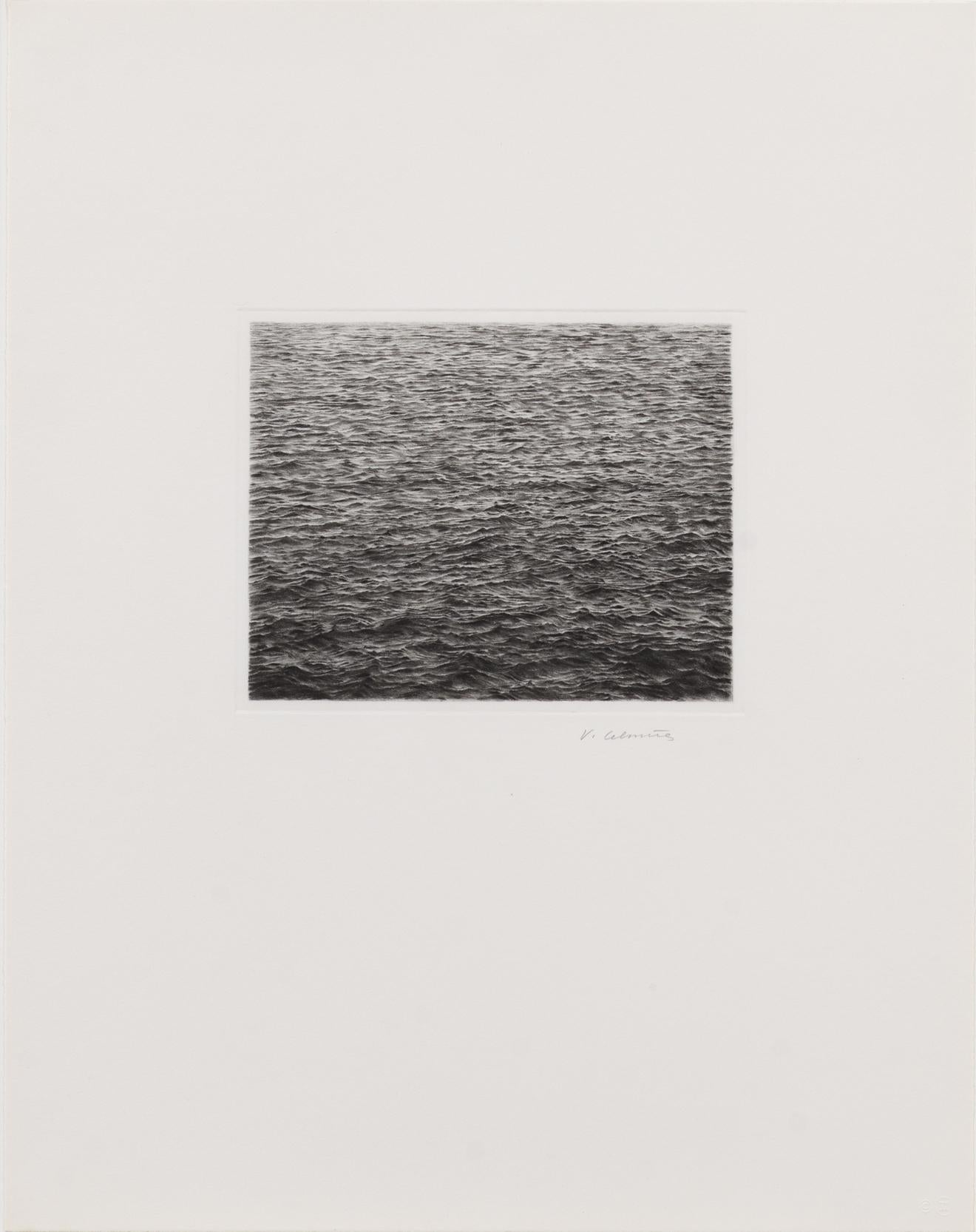 Vija Celmins Landscape Print - Drypoint - Ocean Surface (Second State)