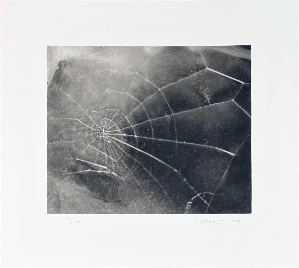 Sku: LC1196-B
Artist: Vija Celmins
Title: Spider Web
Year: 2009
Signed: Yes
Medium: Serigraph
Paper Size: 17.5 x 19 inches ( 44.45 x 48.26 cm )
Image Size: 11 x 13 inches ( 27.94 x 33.02 cm )
Edition Size: 117
Framed: No
Condition: A: