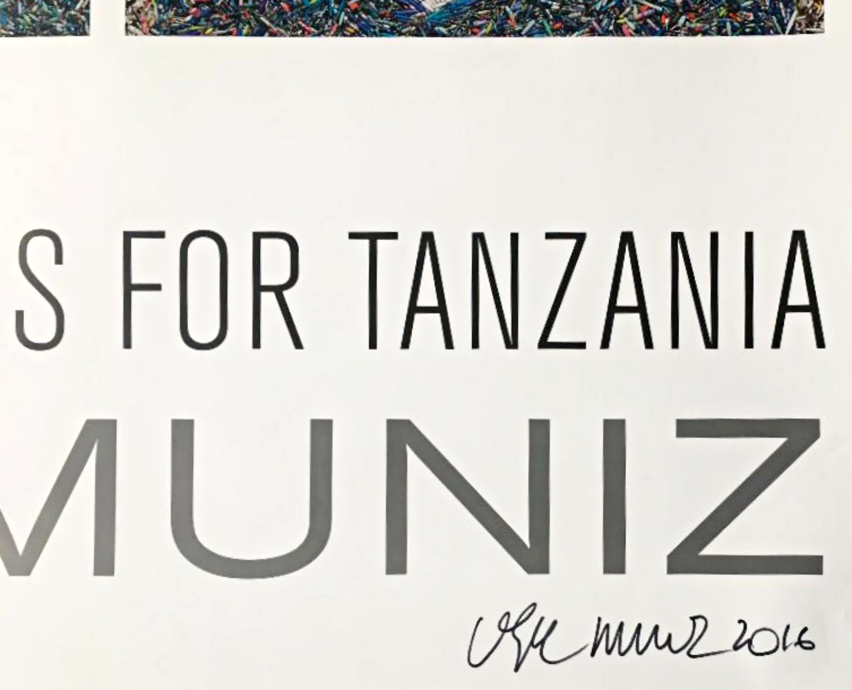 Perline di carta per la Tanzania, stampa per l'ambiente, (Firmato a mano da Vik Muniz) in vendita 1