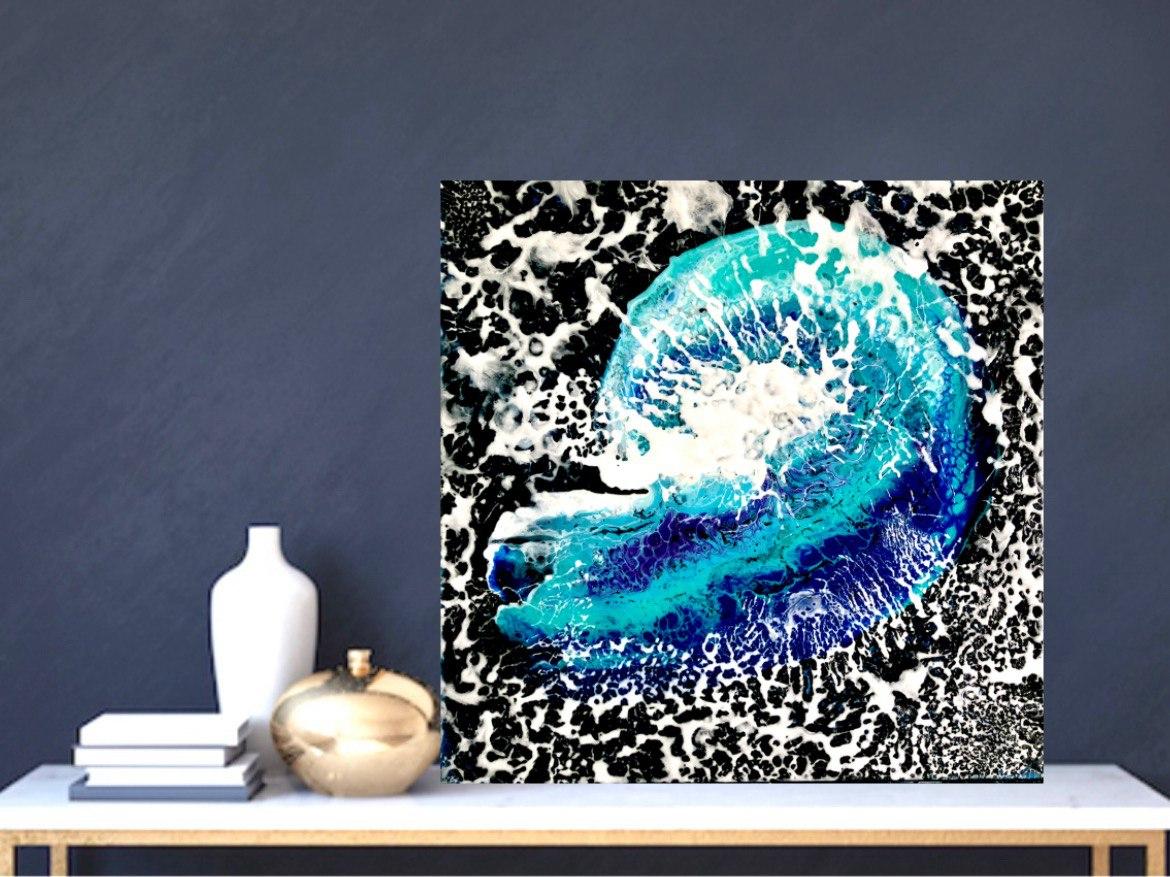    Baby Wave. Abstract expressionism. Sea / Water / Ocean /40*40 cm. For Sale 7