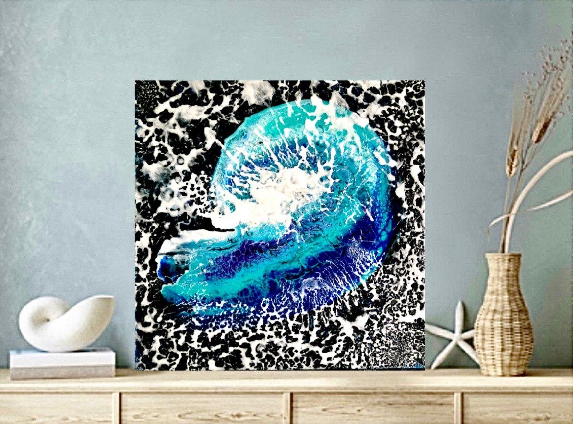    Baby Wave. Abstract expressionism. Sea / Water / Ocean /40*40 cm. For Sale 14