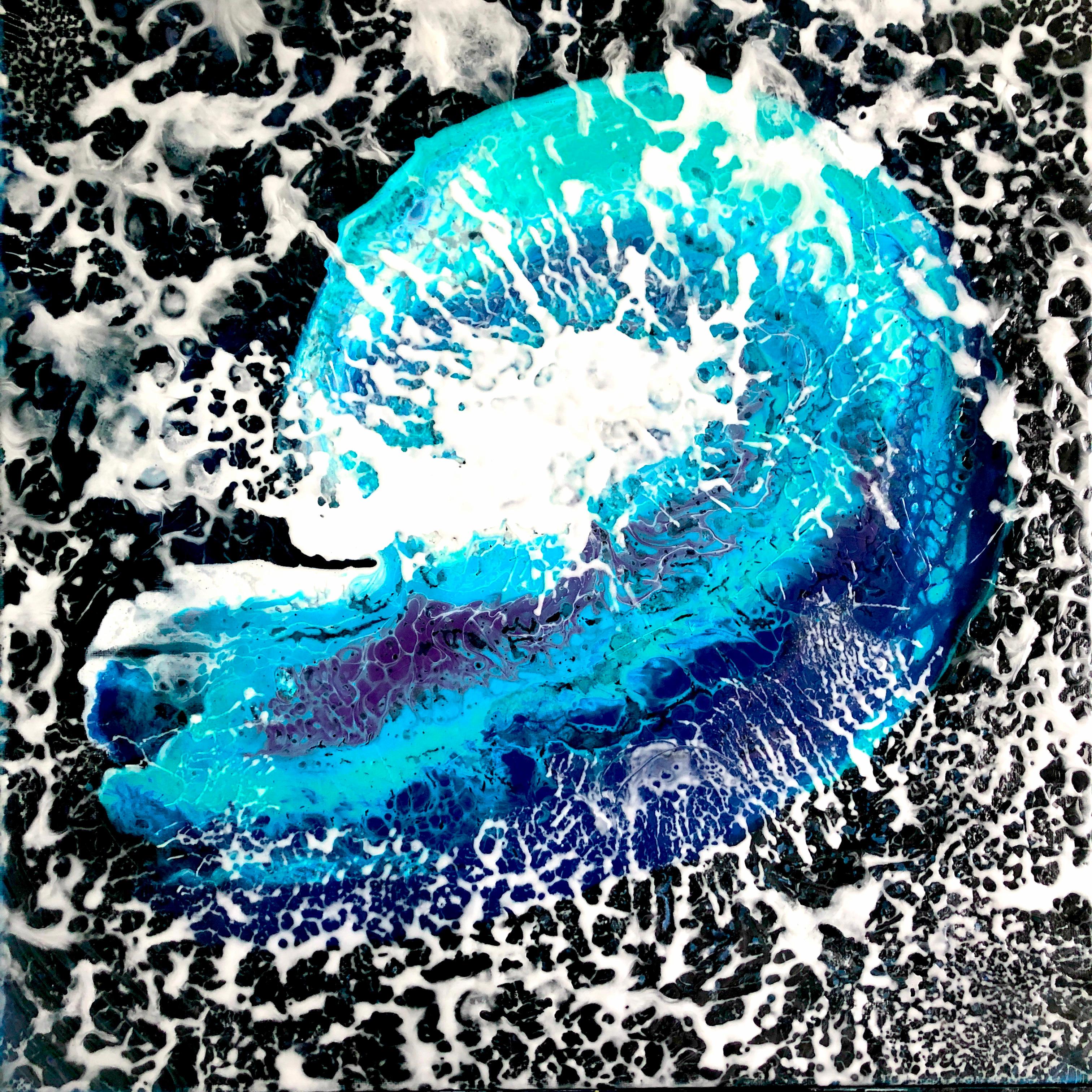    Baby Wave. Abstract expressionism. Sea / Water / Ocean /40*40 cm. - Mixed Media Art by Vik Schroeder 