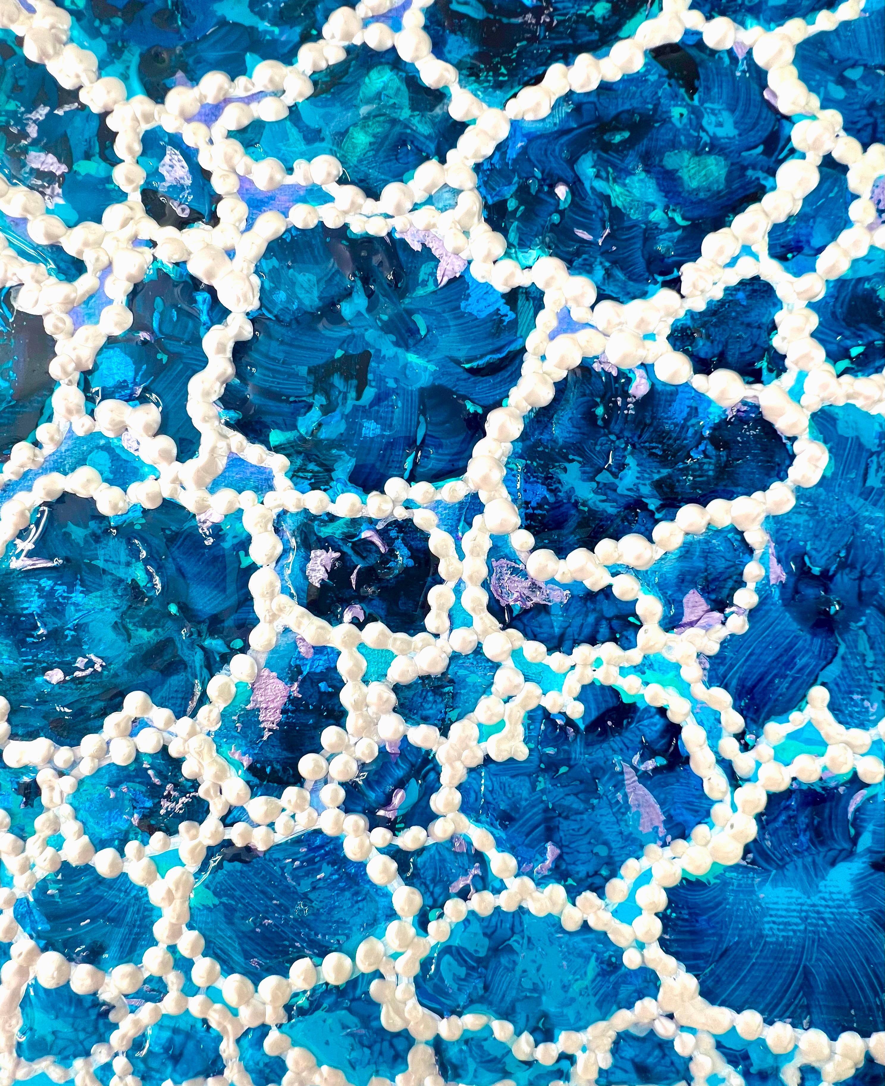 Lagon bleu de l'île de Miyako. Peinture abstraite. Aquarelle / Mer / Bleu. 50x60cm  en vente 9