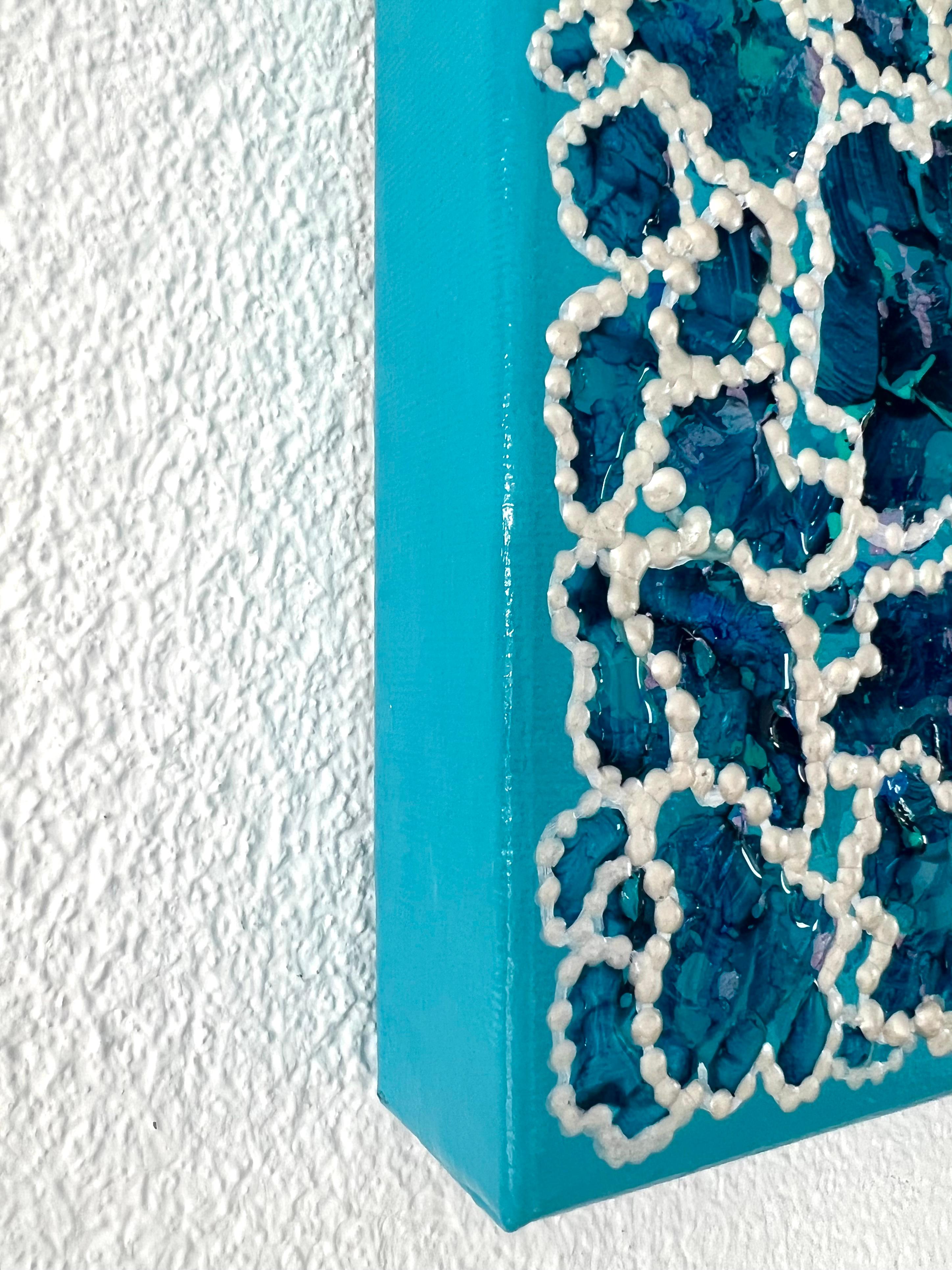 Lagon bleu de l'île de Miyako. Peinture abstraite. Aquarelle / Mer / Bleu. 50x60cm  en vente 11