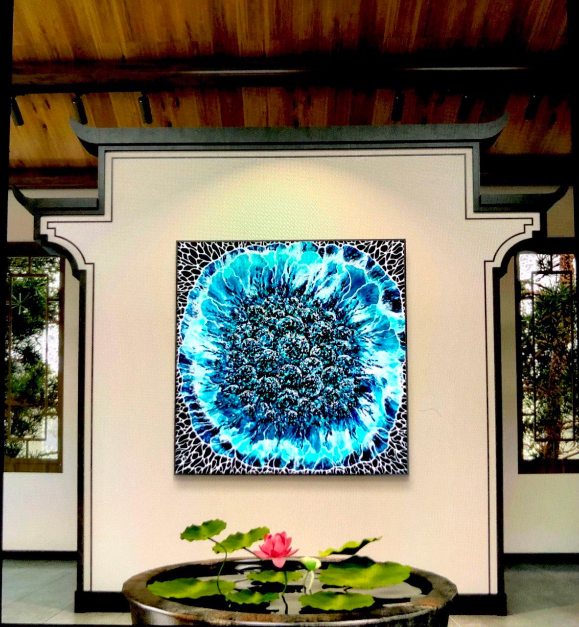   Bouquet d'hiver.  Peinture intérieure. Médias mixtes  Résine d'art 100 x 100 cm