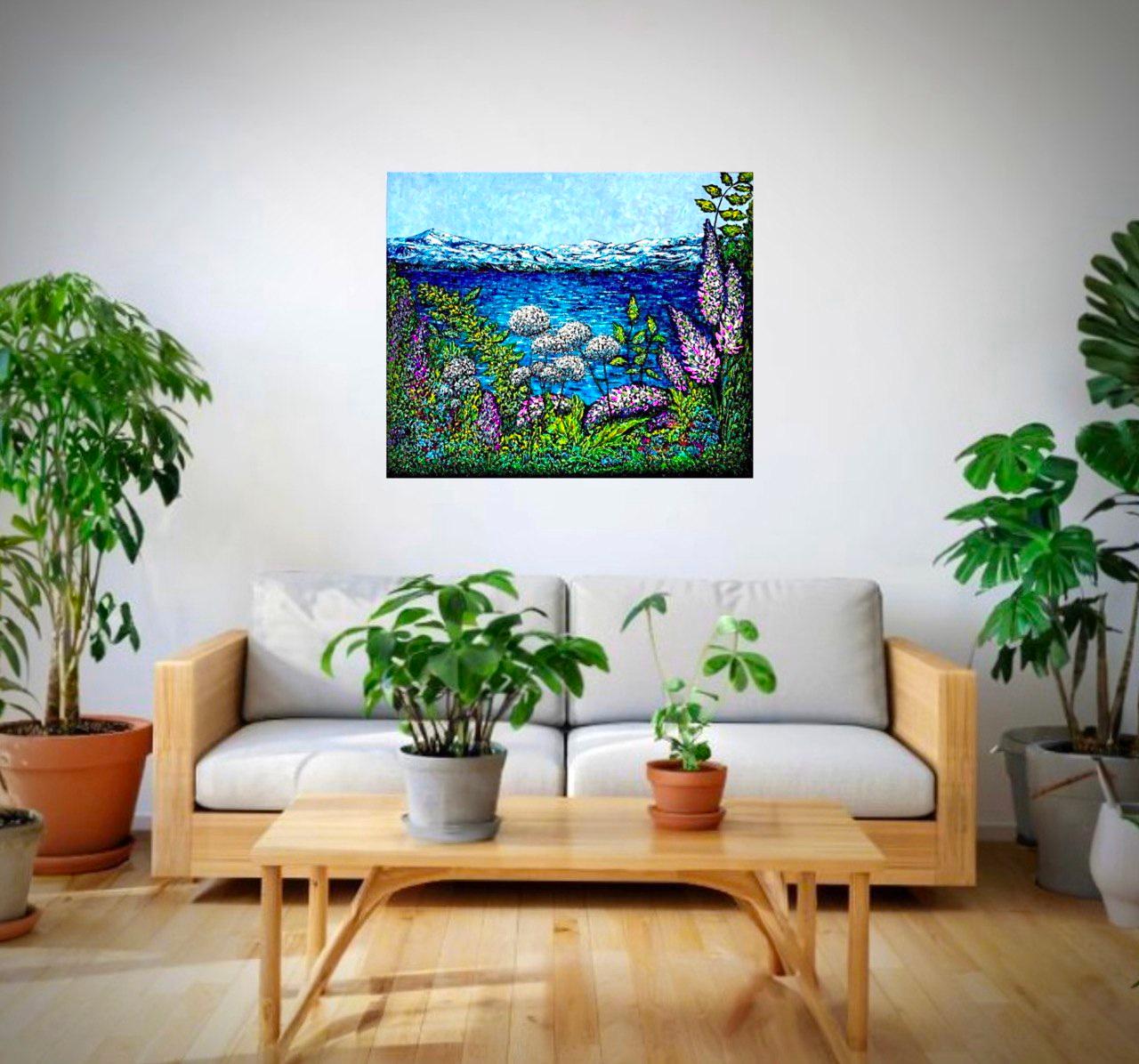Au bord du lac Hallwilersee / peinture à l'huile impressionniste à l'empâtement. en vente 6