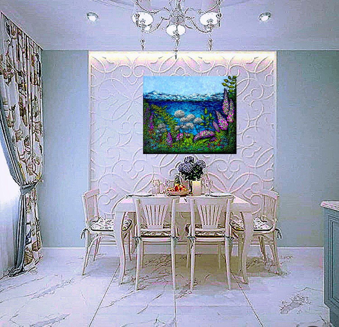Au bord du lac Hallwilersee / peinture à l'huile impressionniste à l'empâtement. en vente 10