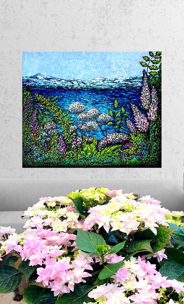 Au bord du lac Hallwilersee / peinture à l'huile impressionniste à l'empâtement. en vente 11