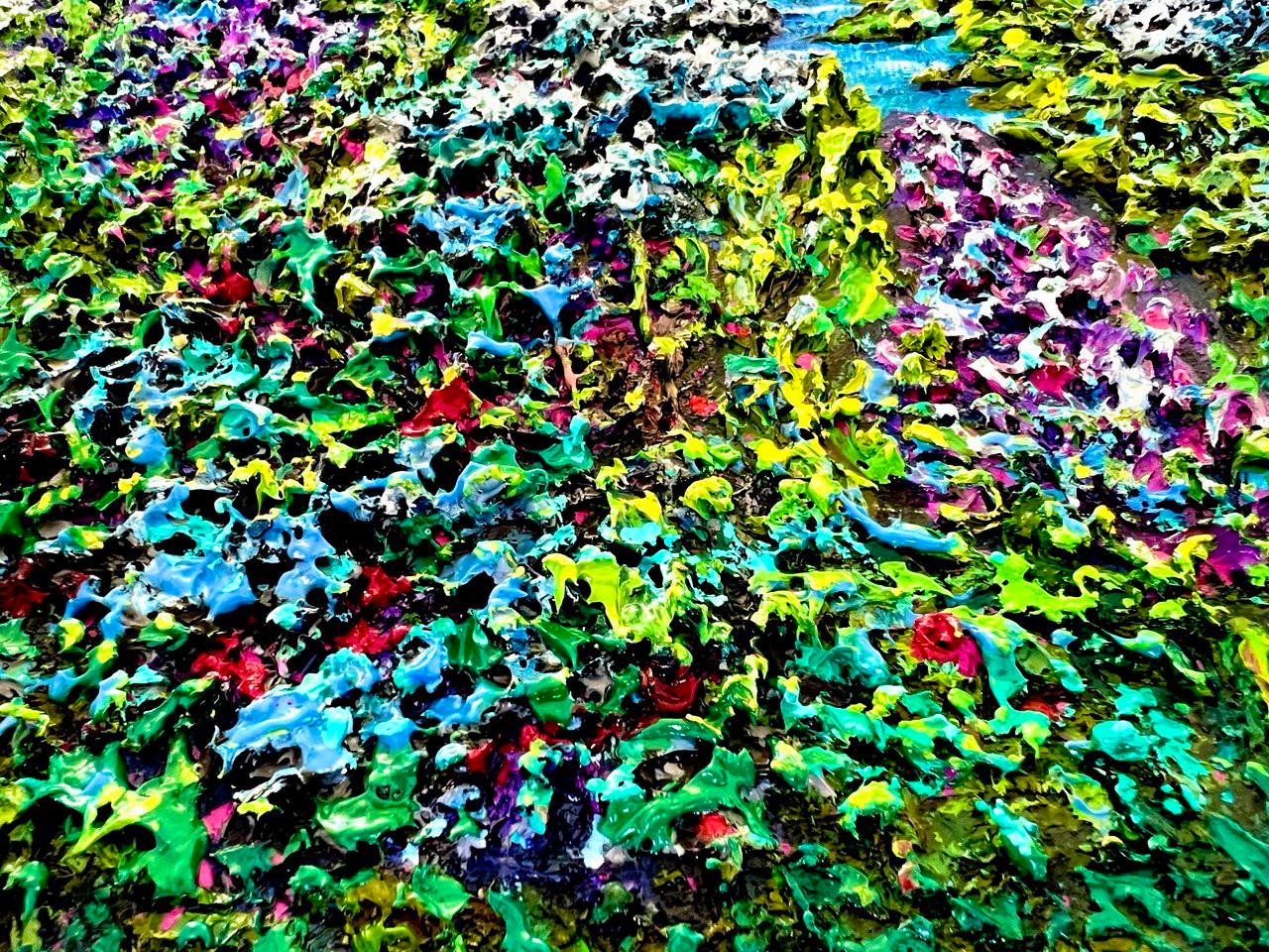Au bord du lac Hallwilersee / peinture à l'huile impressionniste à l'empâtement. en vente 1