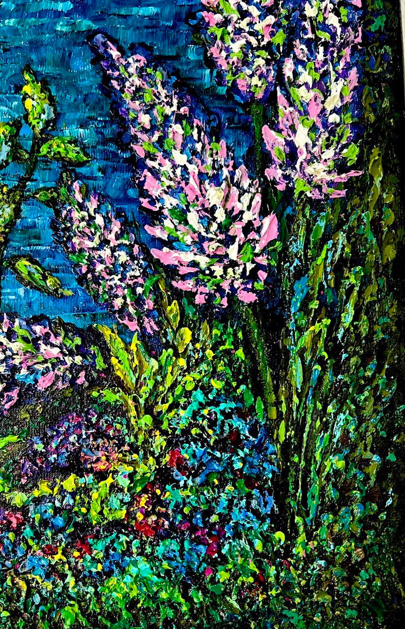 Au bord du lac Hallwilersee / peinture à l'huile impressionniste à l'empâtement. en vente 4