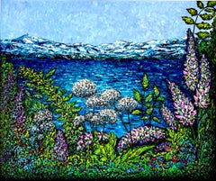 Junto al lago Hallwilersee / pintura al óleo impresionismo impasto.