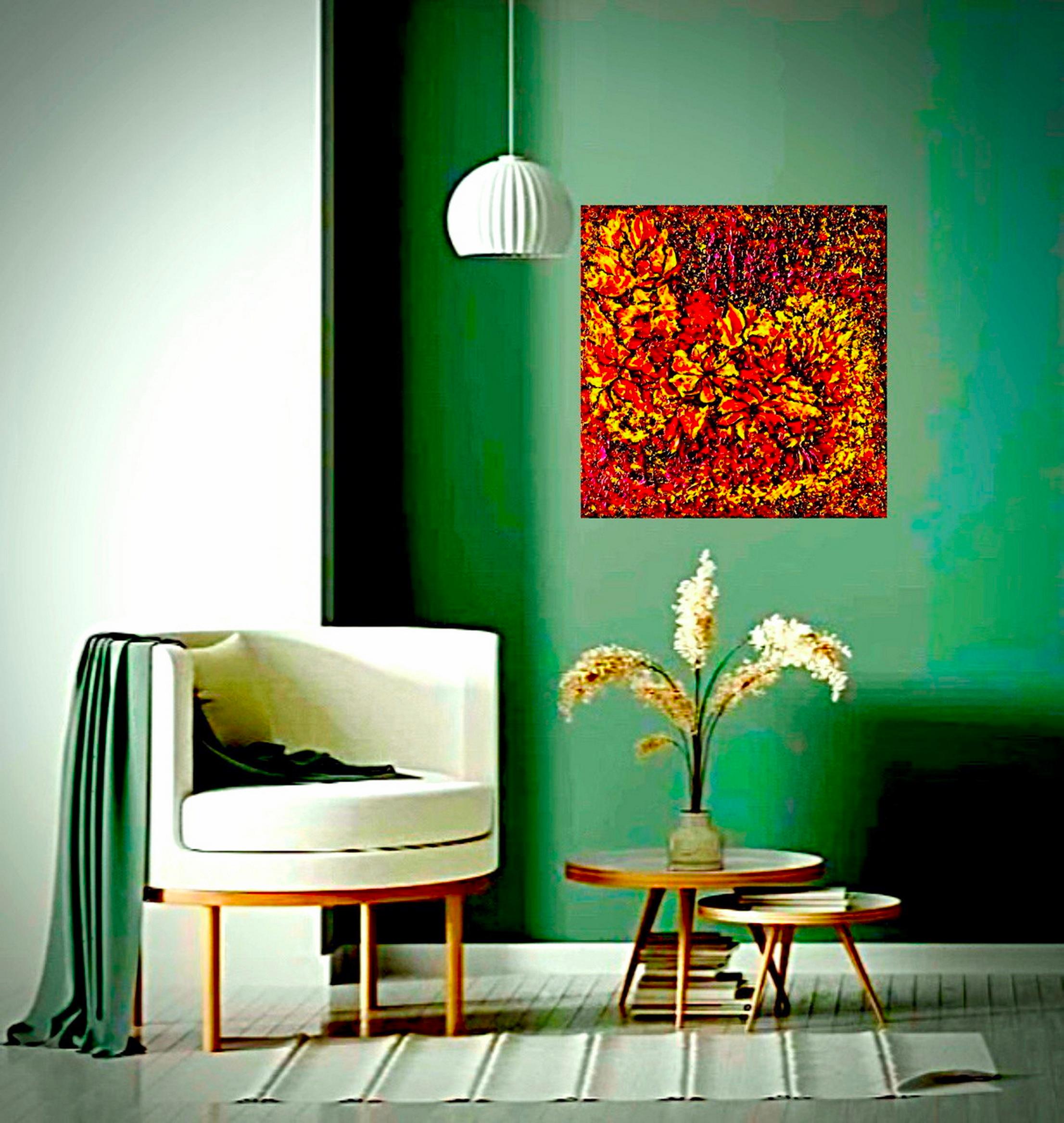 Congratulazioni / Astratto / pittura d'interni a impasto / - Landscape Painting Rosso di Vik Schroeder 