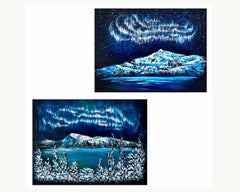 Dittico "Notte silenziosa, notte santa" / Ciascuno -30*40 cm / Inverno / Impressionismo...