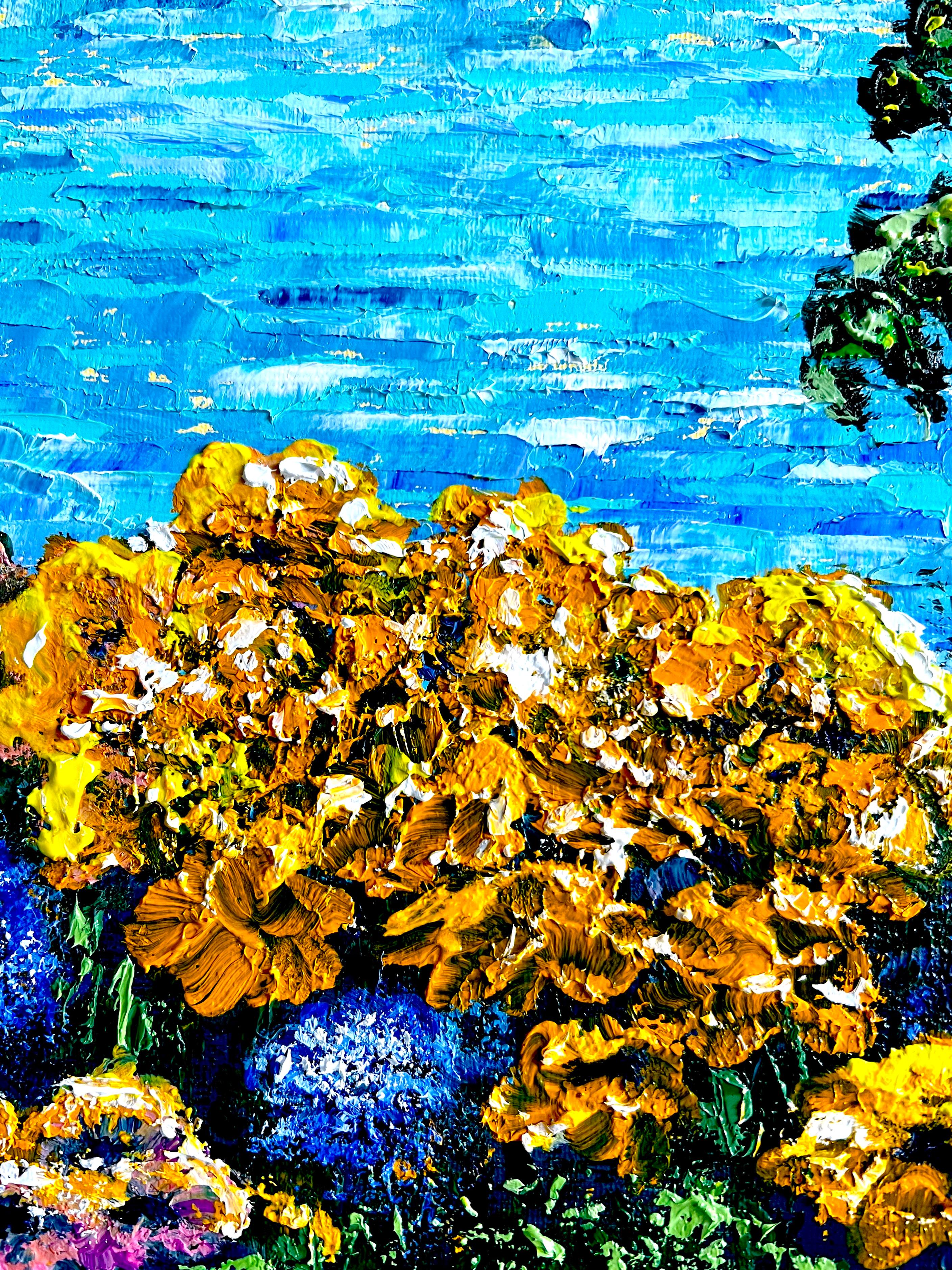    Paysage de rêve. Peinture à l'empâtement. Impressionnisme. nature, fleurs, mer, paysage. en vente 1