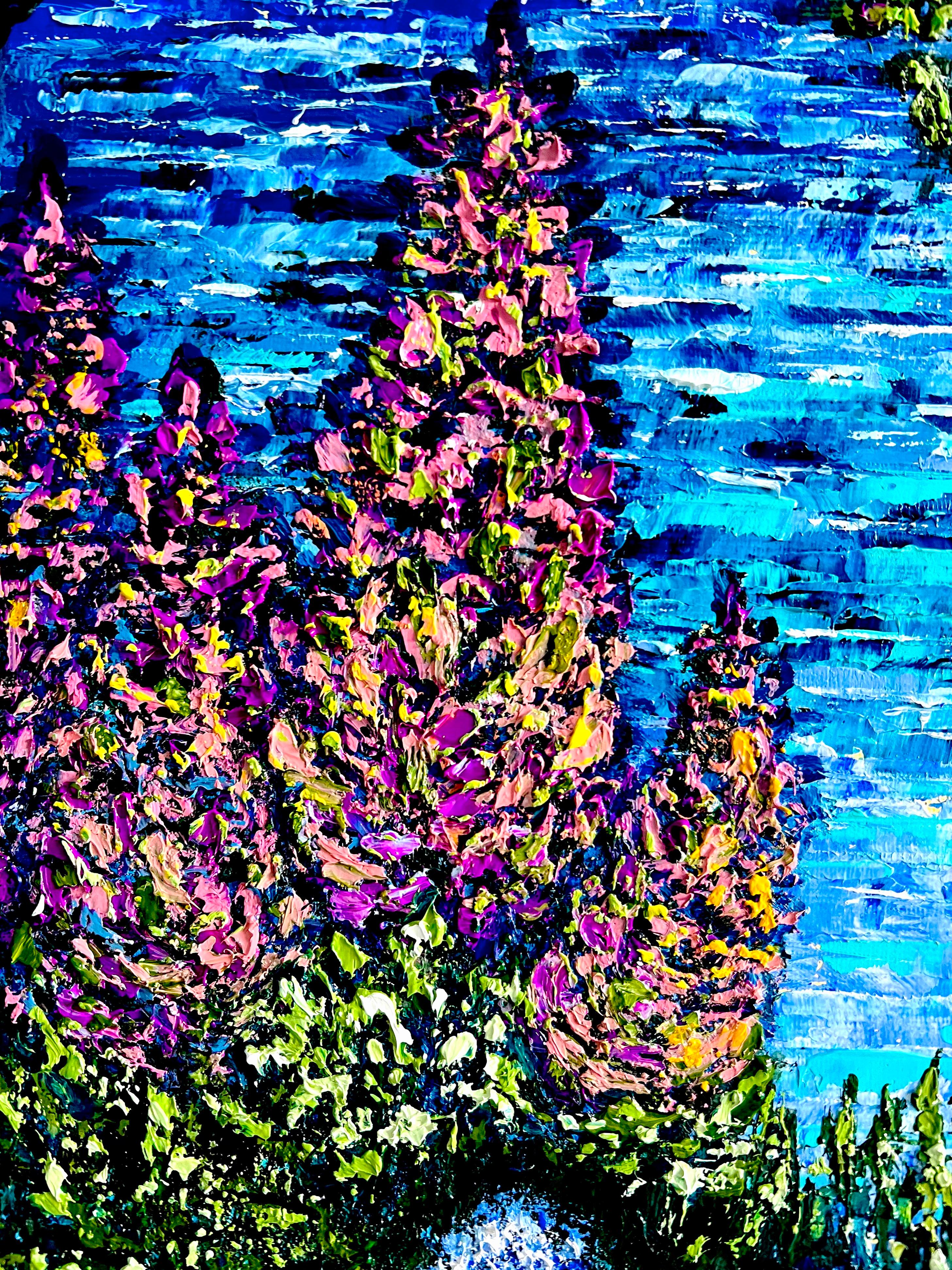    Dreamscape. Impasto painting. Impressionism. nature, flowers, sea, landscape. For Sale 2