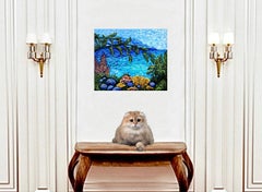 Dreamscape // Impasto ( 3d ) buone vibrazioni pittura ottimista / fiori, mare /