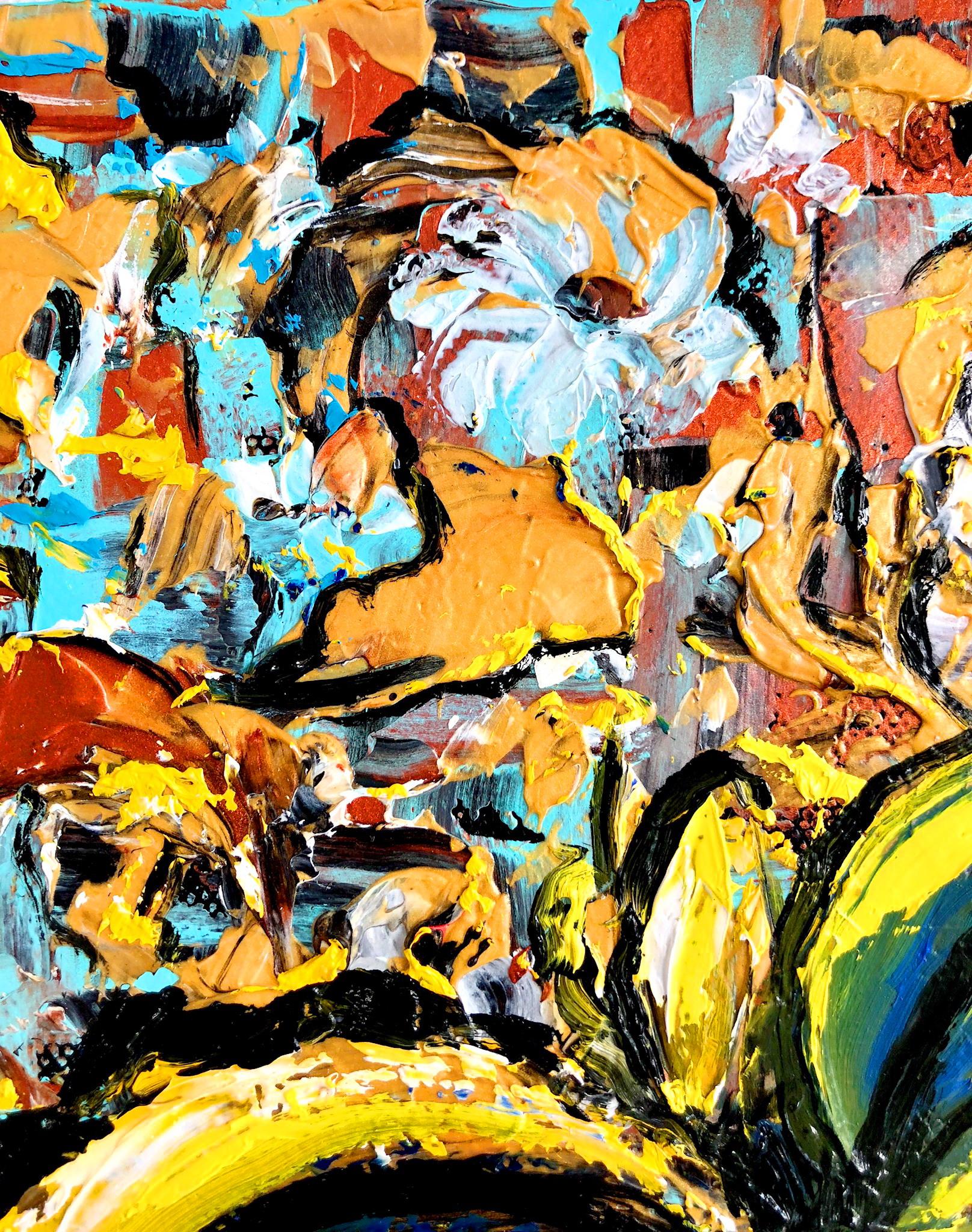 énergétique de l'amour expressionnisme abstrait, peinture à l'huile colorée originale de 50 x 40 cm en vente 5