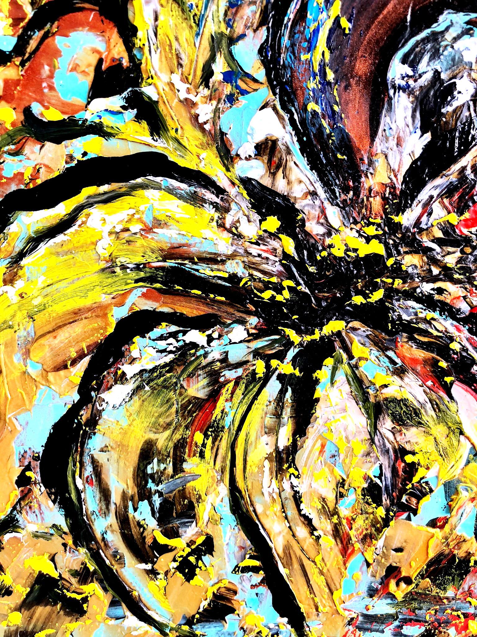 énergétique de l'amour expressionnisme abstrait, peinture à l'huile colorée originale de 50 x 40 cm en vente 7