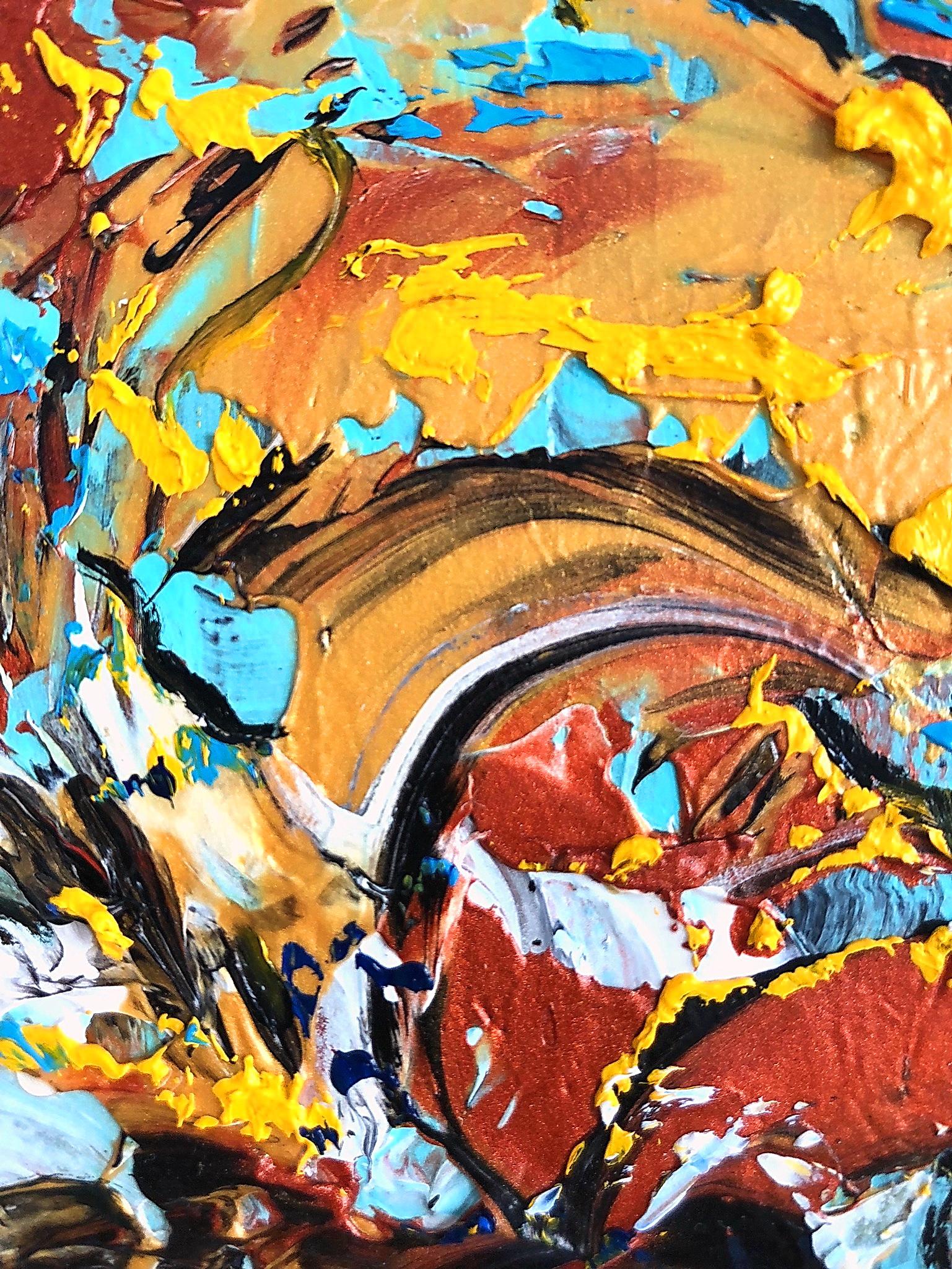 énergétique de l'amour expressionnisme abstrait, peinture à l'huile colorée originale de 50 x 40 cm en vente 8