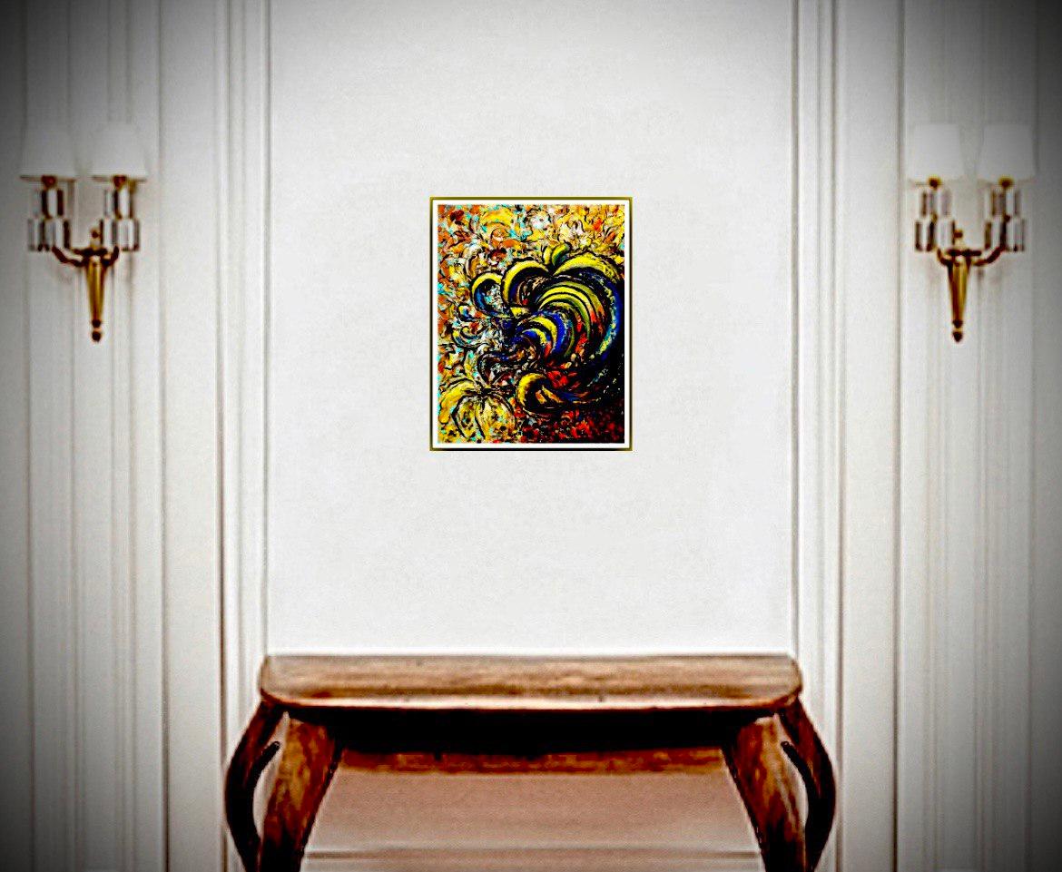 énergétique de l'amour expressionnisme abstrait, peinture à l'huile colorée originale de 50 x 40 cm en vente 12
