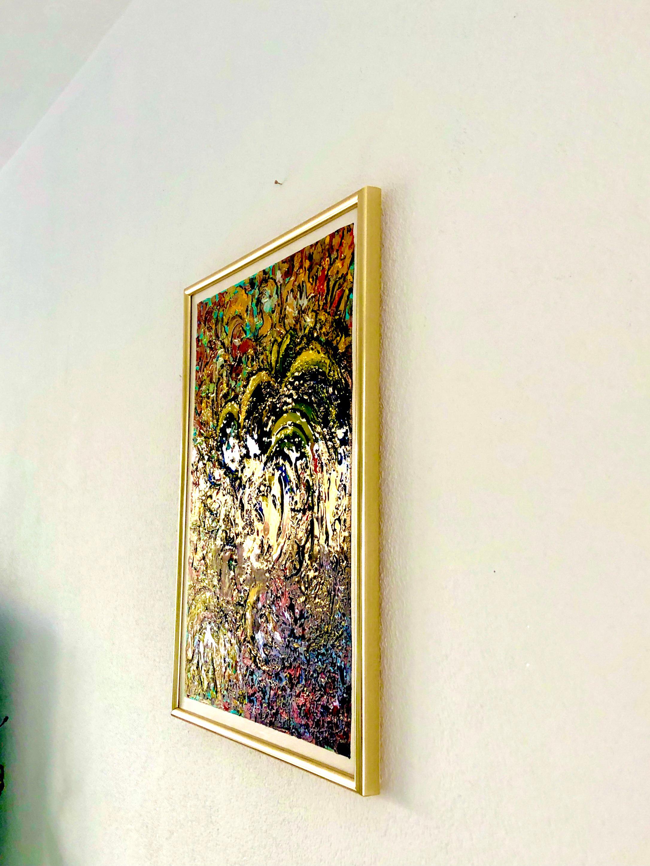 énergétique de l'amour expressionnisme abstrait, peinture à l'huile colorée originale de 50 x 40 cm en vente 3